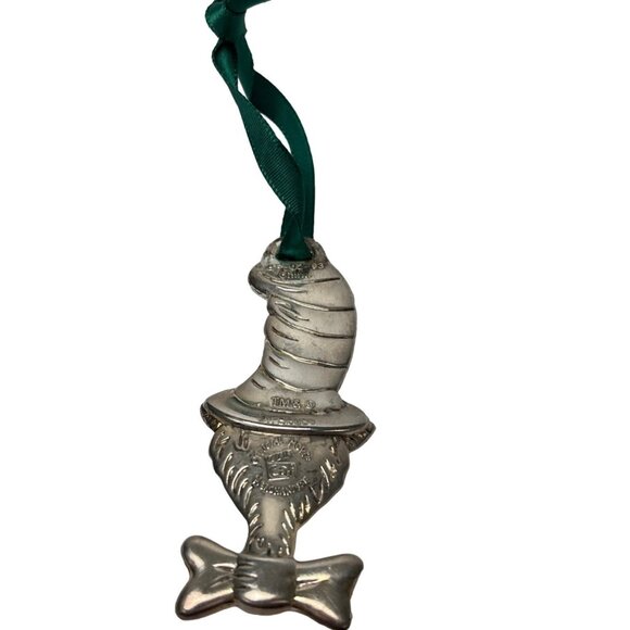 Dr. Seuss Cat In The Hat Pewter Christmas Ornament With Green Ribbon - Picture 2 of 5